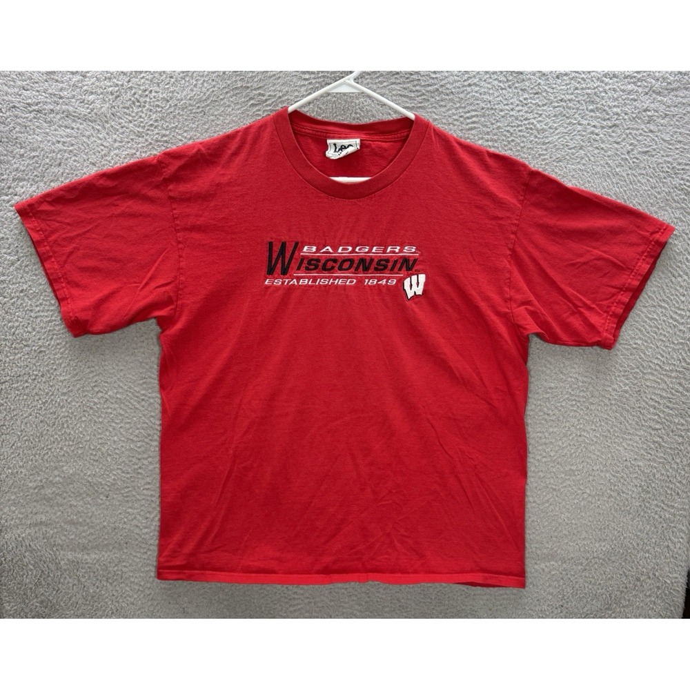 Vintage Wisconsin Badgers Shirt Adult XL Red Crewneck Embroidered NCAA 90s Y2K
